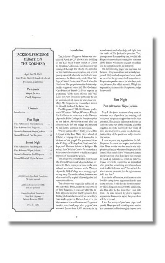 Jackson-Ferguson Debate on the Godhead