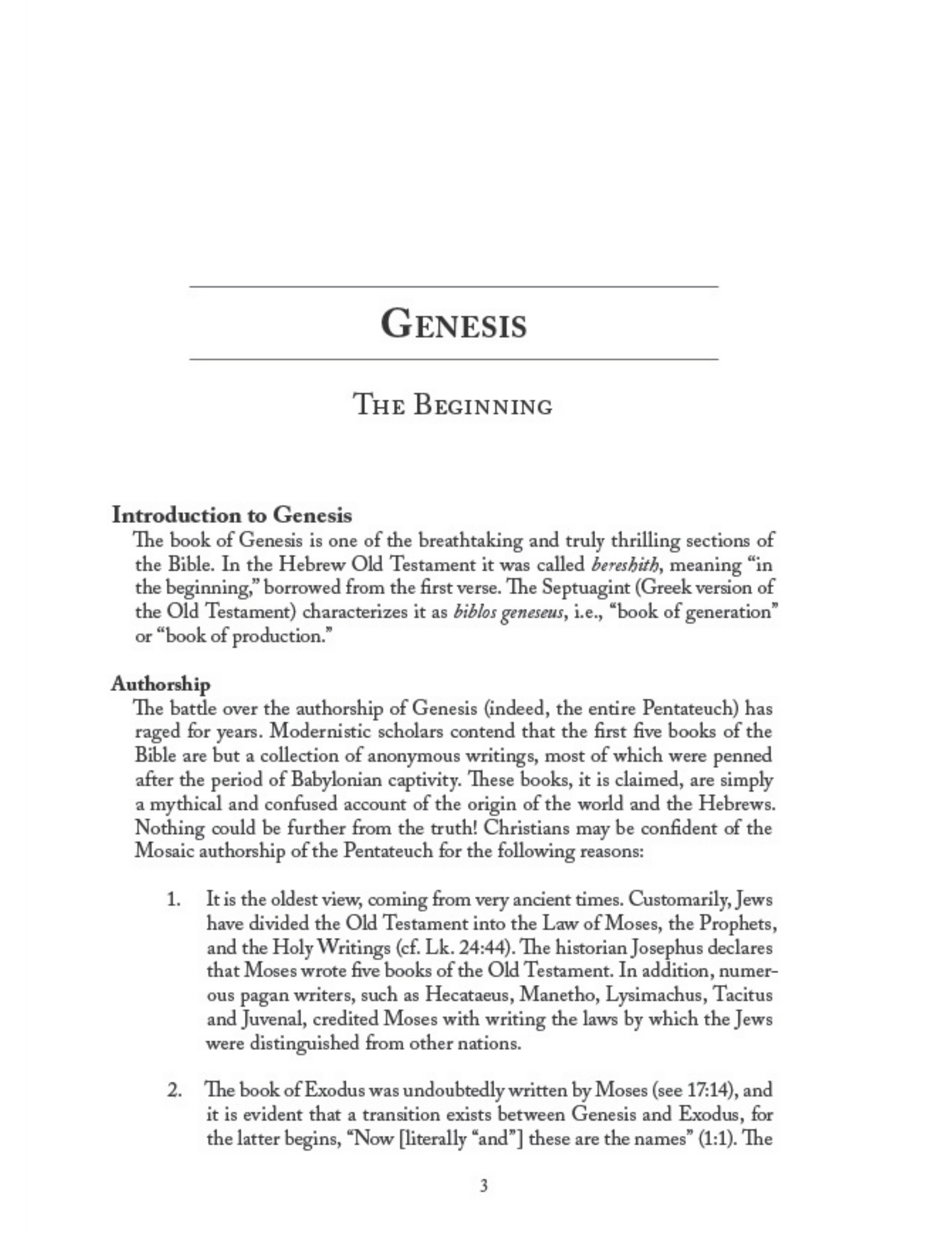 The Books of Moses - An Old Testament Commentary - Volume I
